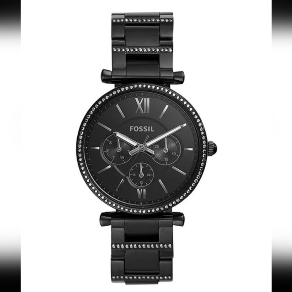 Fossil Women's Carlie Multifunction Black Watch - Model ES4543